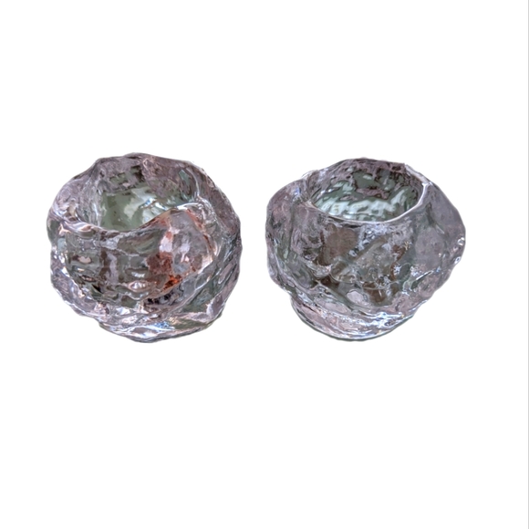 Pair (2) of Snowball Votives. - Picture 2 of 4